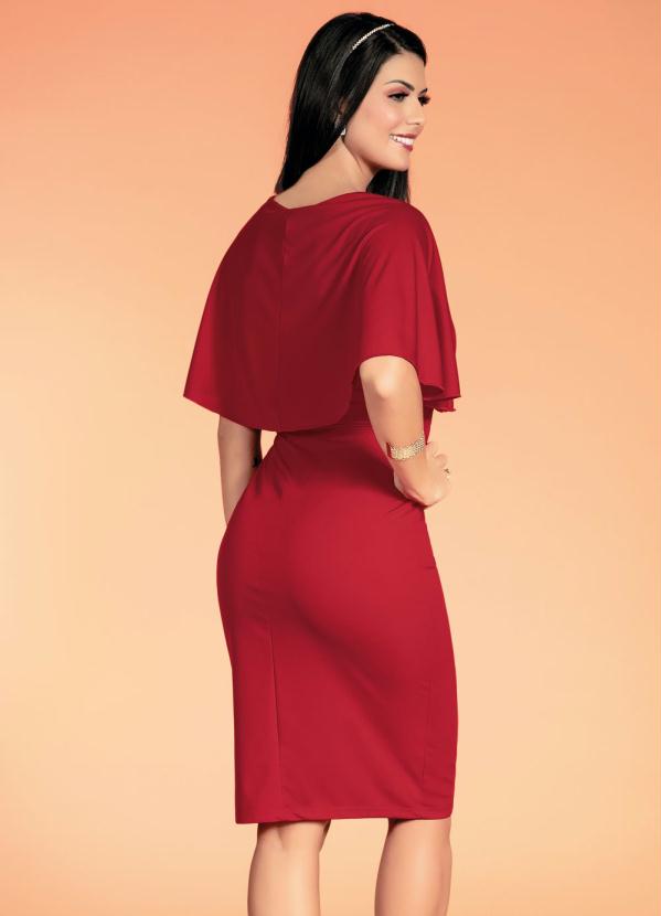 

Vestido com Babado Vermelho Moda Evangélica