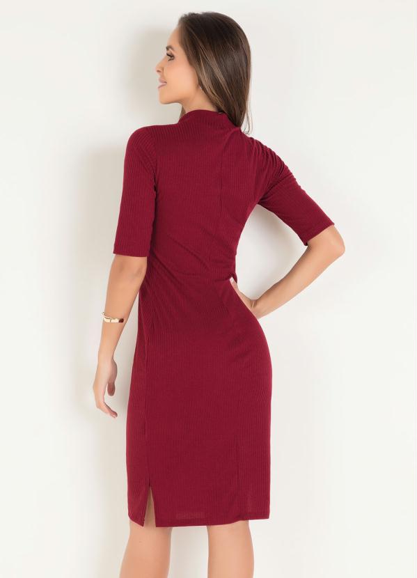 

Vestido de Ribana Moda Evangélica Bordô, Vermelho