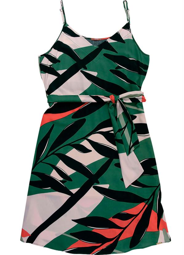 

Vestido em Tecido com Alça Estampado Verde