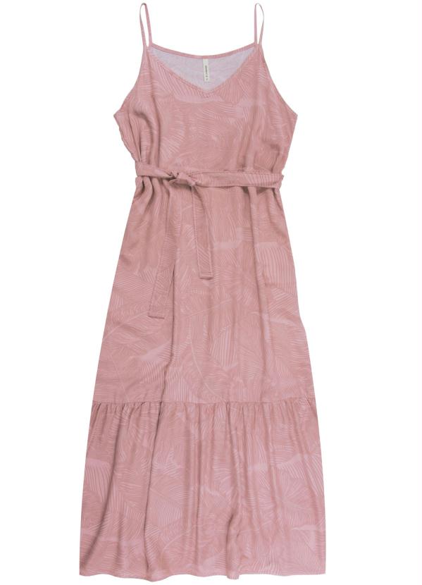 

Vestido Midi de Alça com Estampa Rotativa Rosa