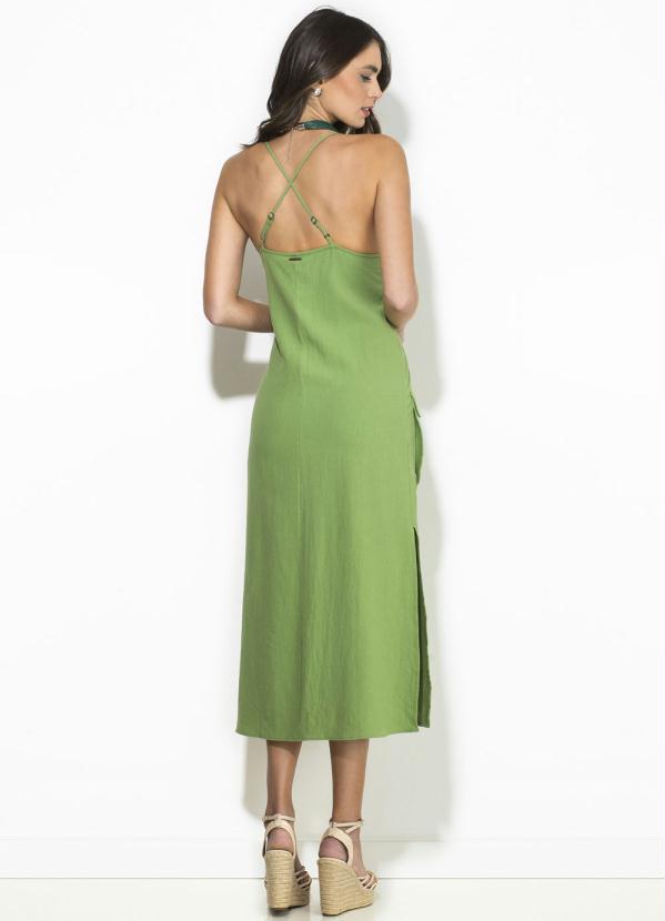 

Vestido Midi de Linho Verde