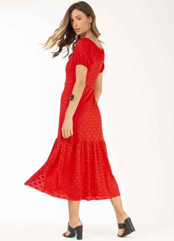 

Vestido Midi em Renda Laise Vermelho