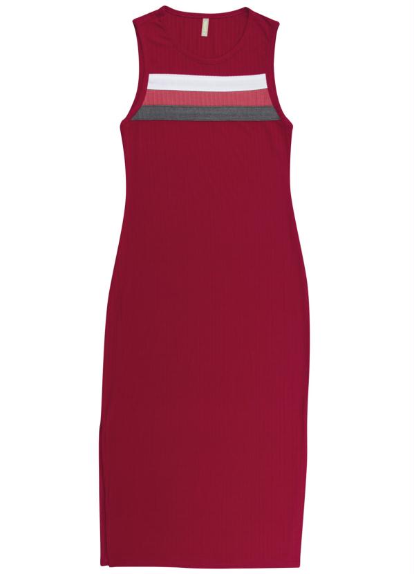 

Vestido Midi em Tecido Canelado Vermelho