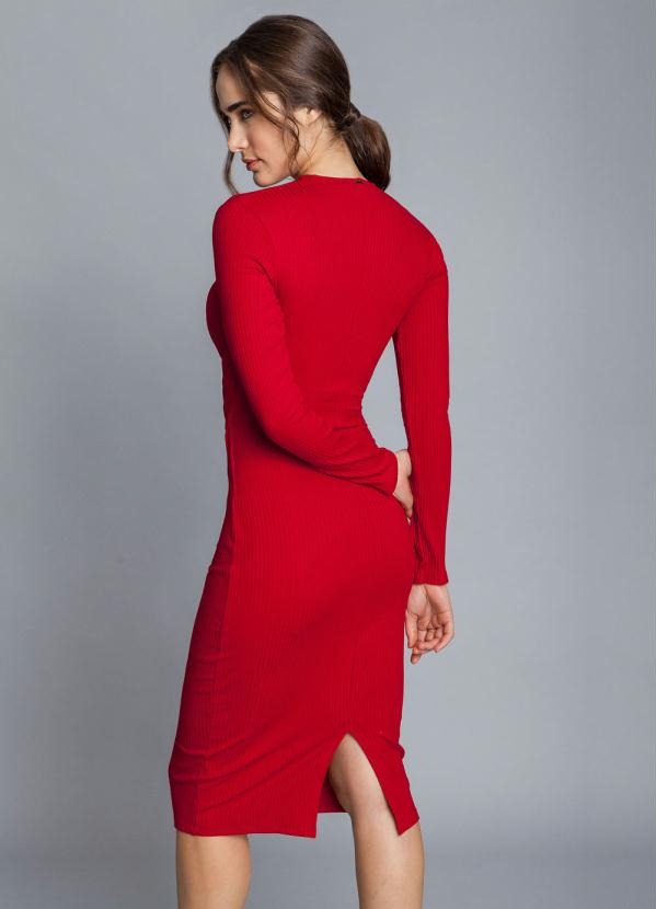 

Vestido Mídi Transpassado Vermelho