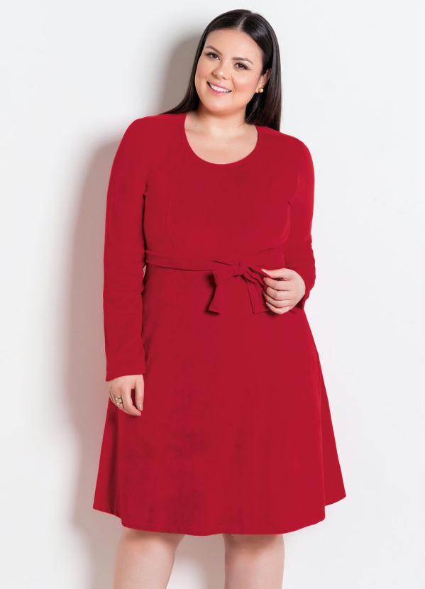 

Vestido Vermelho em Plush Moda Evangélica