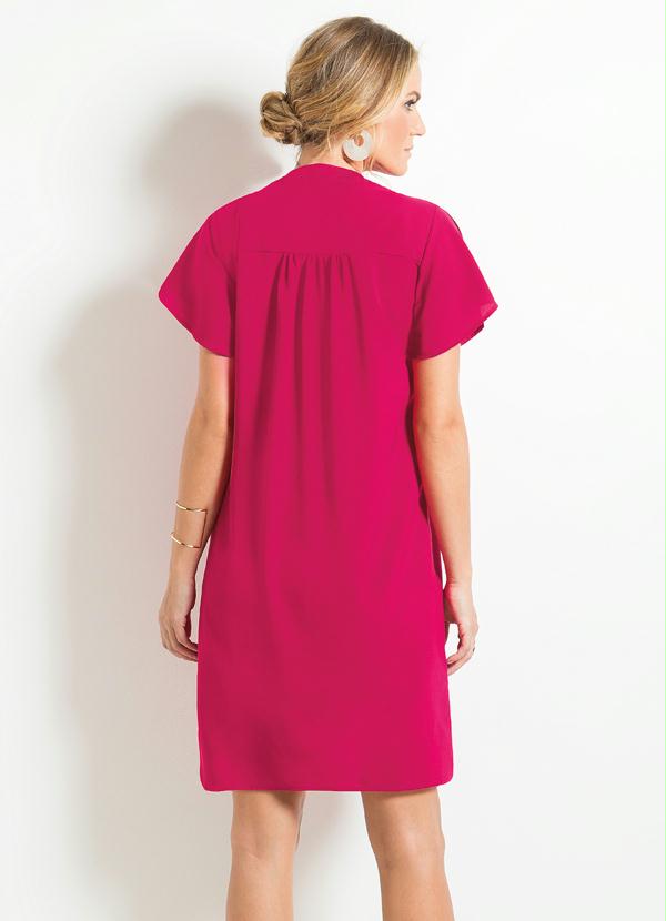 

Vestido Pink com Gola Laço, Rosa