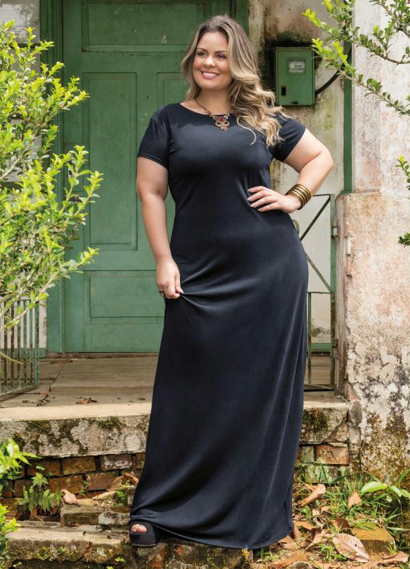 

Vestido Longo Preto Plus Size