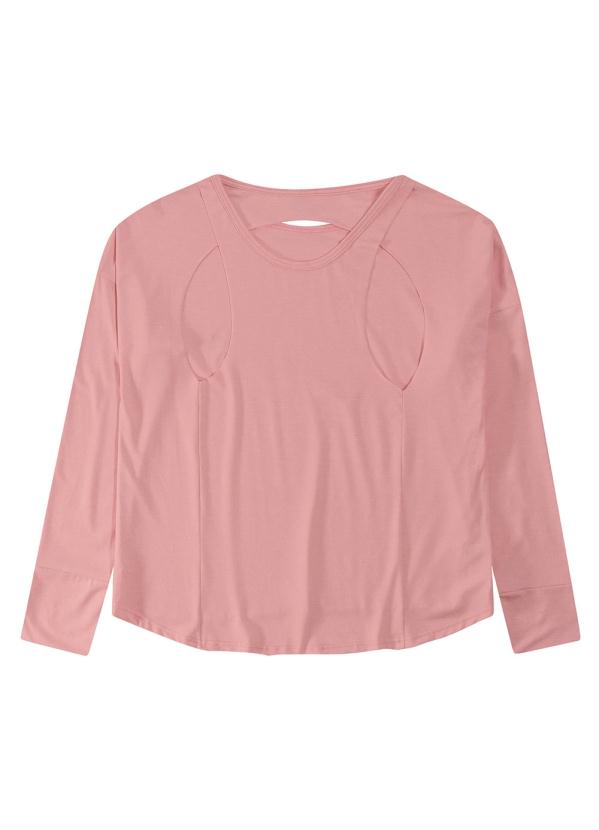 

Blusa Rosa com Abertura em Mouline