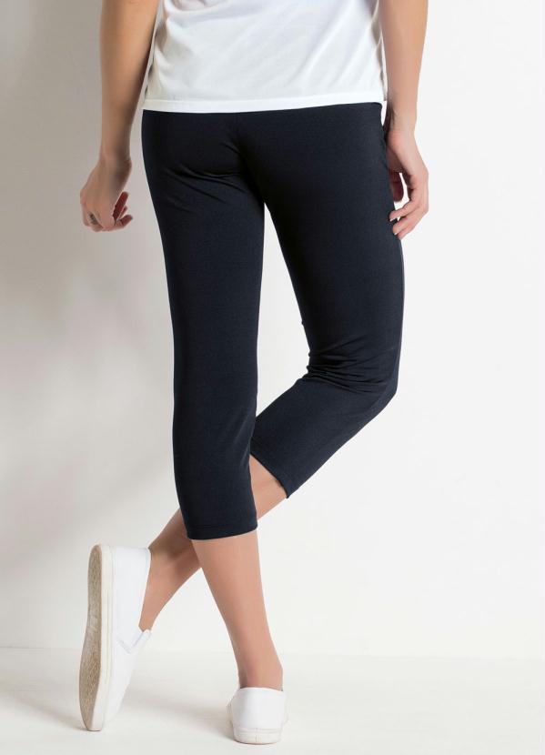 

Calça Legging Corsário Preta e Azul, Preto