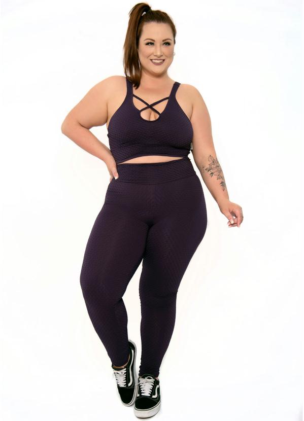 

Calça Legging Plus Size com Bolsos Roxo