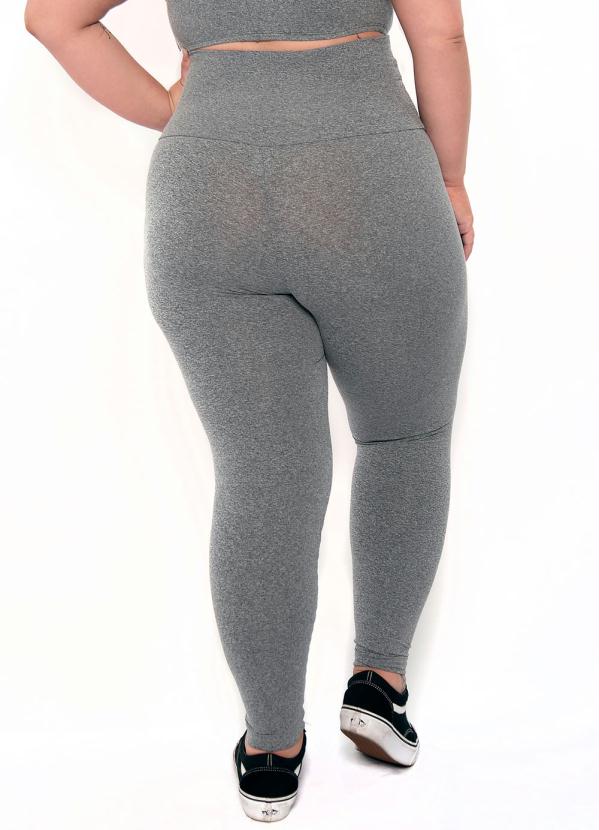 

Calça Legging Plus Size Modeladora Cós Alto Cinza