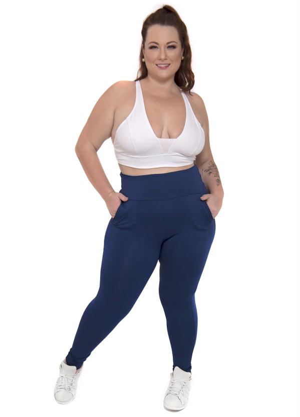 

Calça Legging Plus Size Peluciada Azul