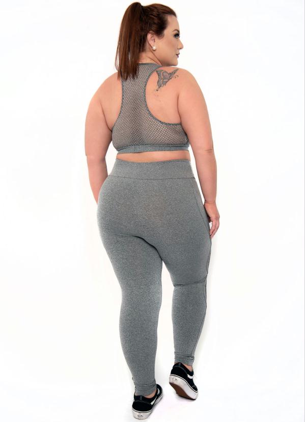 

Calça Legging Supplex® Plus Size Hot Pants Cinza