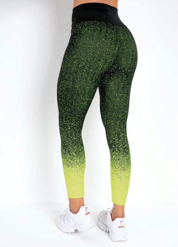 

Legging Preta e Amarelo Neon Sawary Fitness, Preto