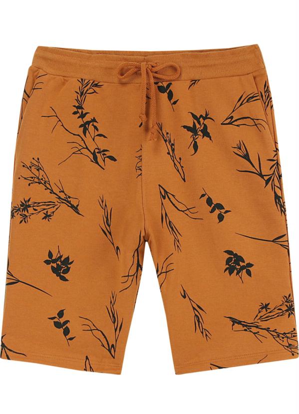 

Bermuda Laranja Comfort Folhagem em Moletom