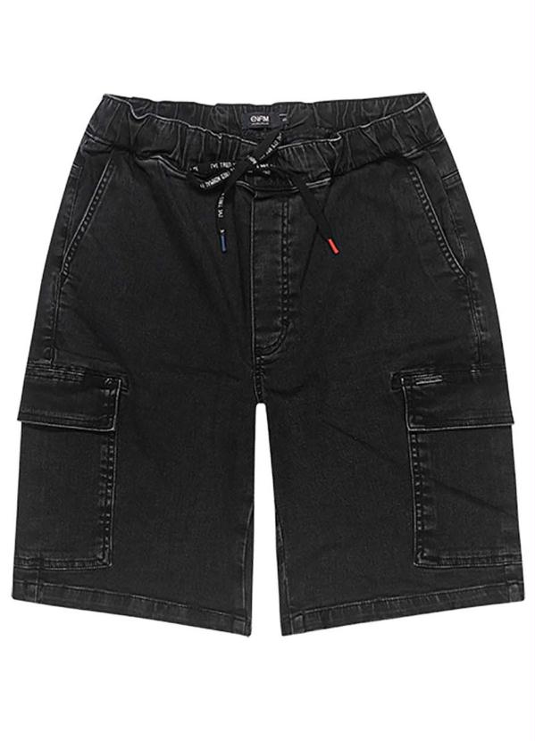 

Bermuda Preta Jogger Jeans, Preto