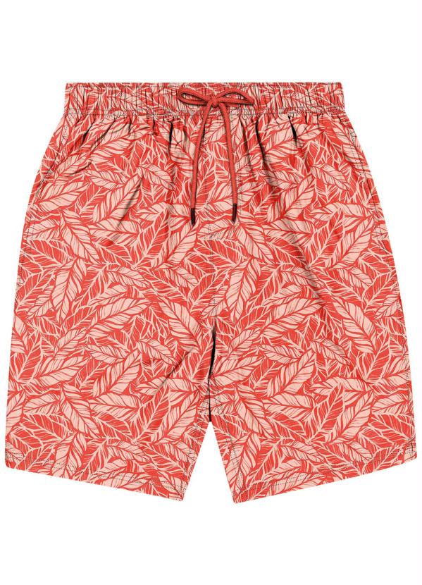 

Bermuda Vermelho Tradicional Tropical em Nylon