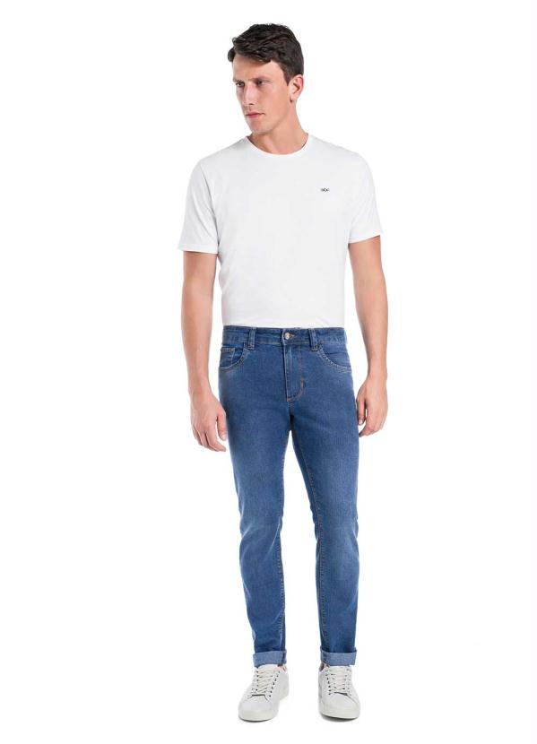 

Calça Jeans Slim com Elastano, Azul