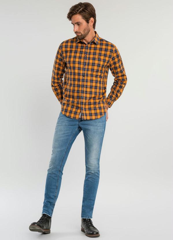 

Camisa Comfort Tecido Plano Amarelo