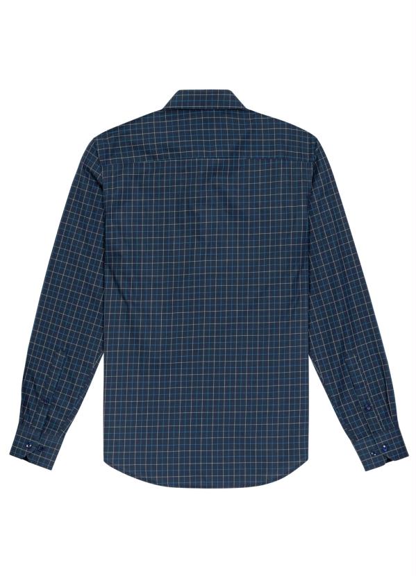 

Camisa Slim Fit Tecido Plano Azul