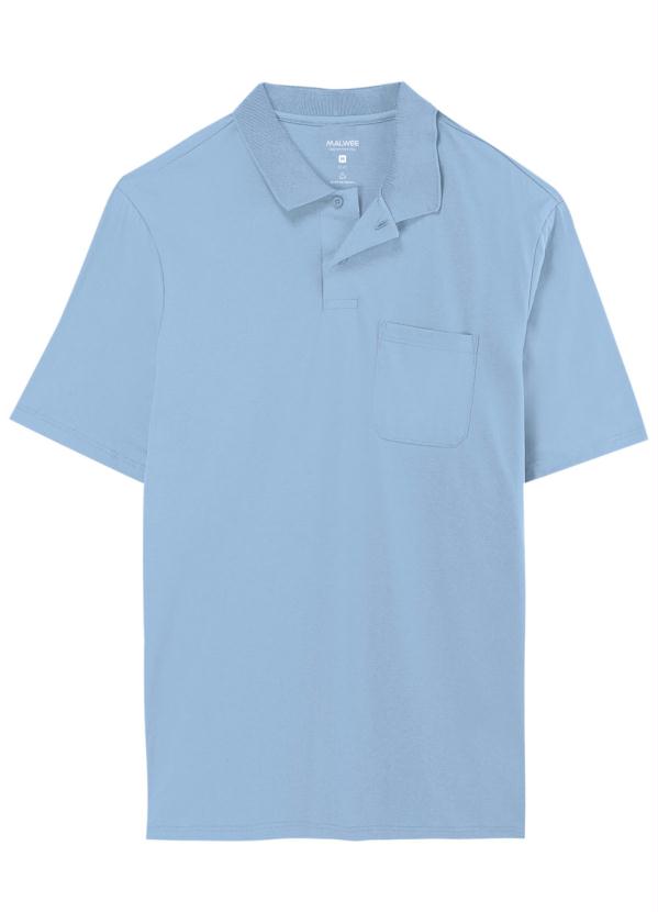 

Camisa Azul Claro Polo Tradicional em Moulinê