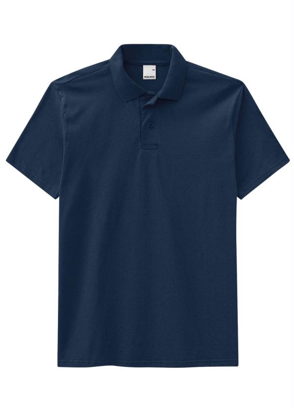 

Camisa Azul Polo Tradicional em Meia Malha