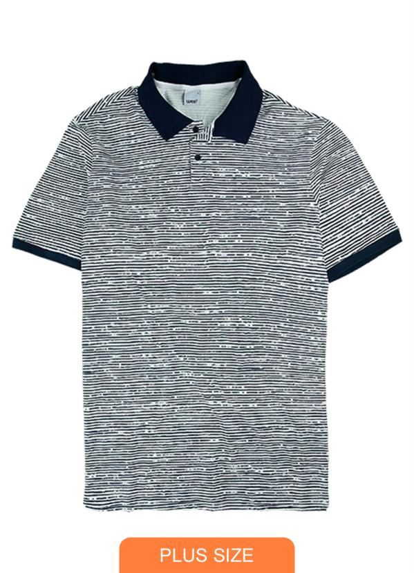 

Camisa Branca Polo Listras em Piquê, Branco