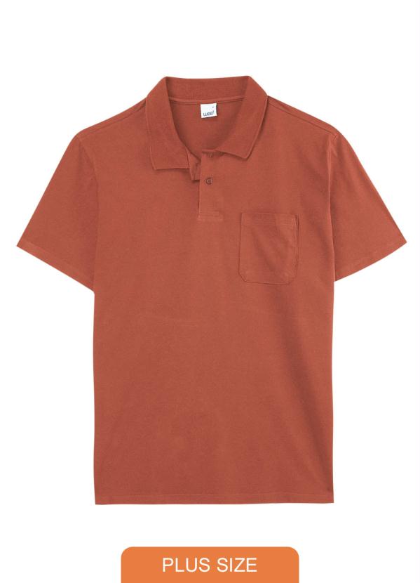 

Camisa Laranja Polo Tradicional com Bolso