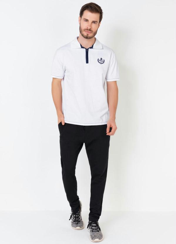 

Camisa Polo com Zíper no Peitilho Branco