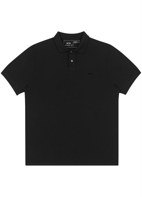 

Camisa Polo em Malha Piquet Preto Hangar 33