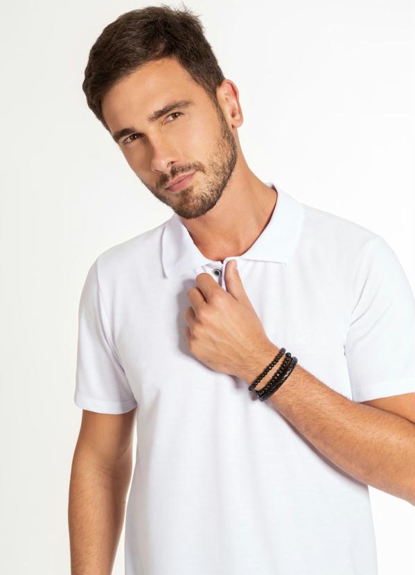 

Camiseta Polo Básica em Piquet Branco