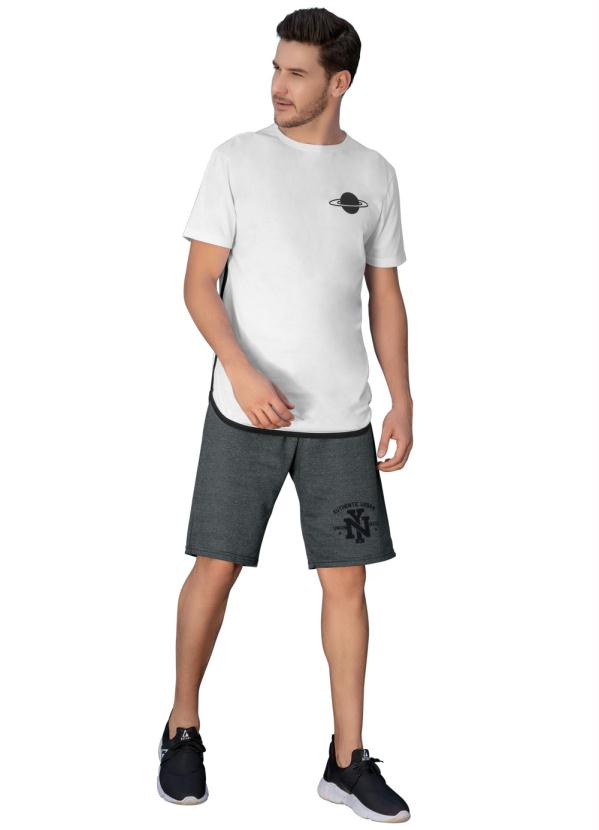 

Camiseta Branca com Friso na Lateral, Branco