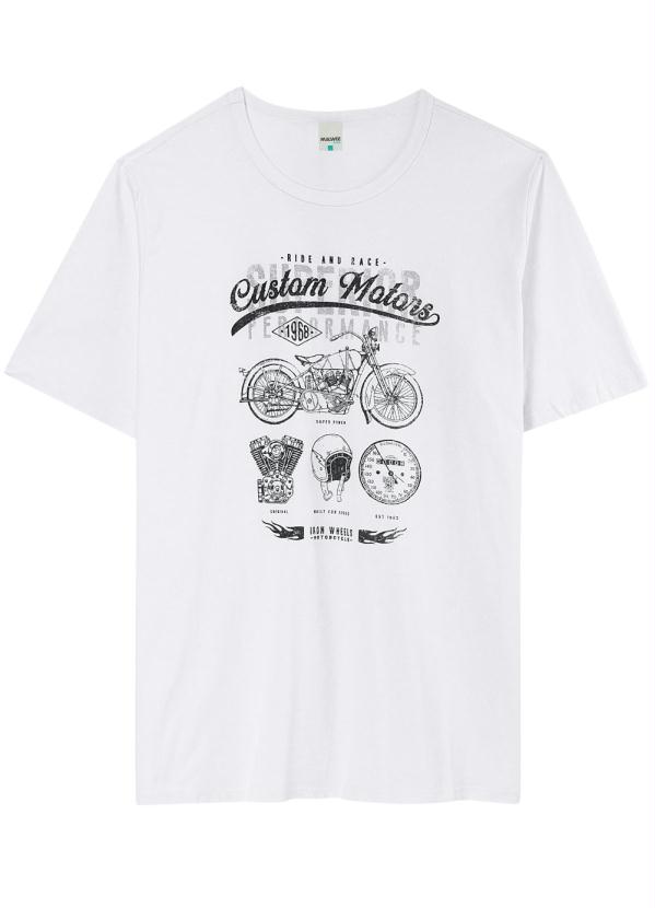 

Camiseta Branca Tradicional Custom Motors Plus, Branco