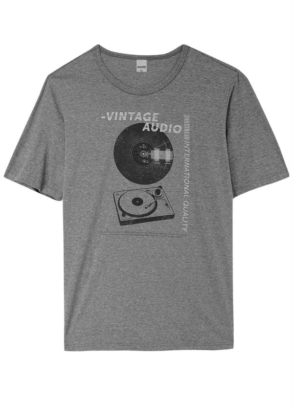 

Camiseta Cinza Escuro Vintage Audio Plus