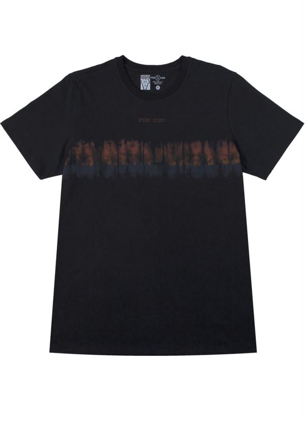 

Camiseta com Estampa Tie-Dye Localizada Preto