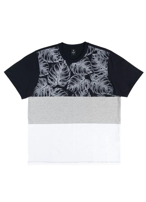 

Camiseta com Estampa Tropical Preto