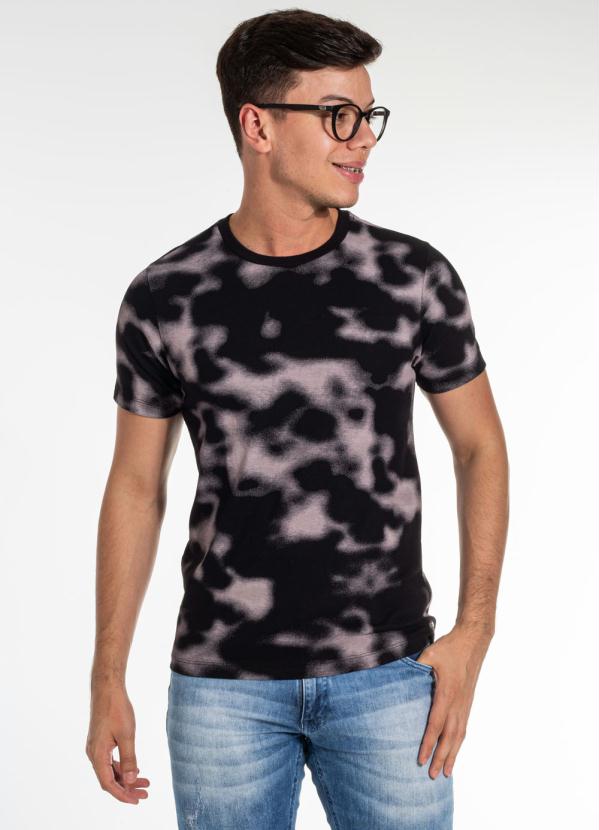 

Camiseta Manga Curta com Estampa Rotativa Preto