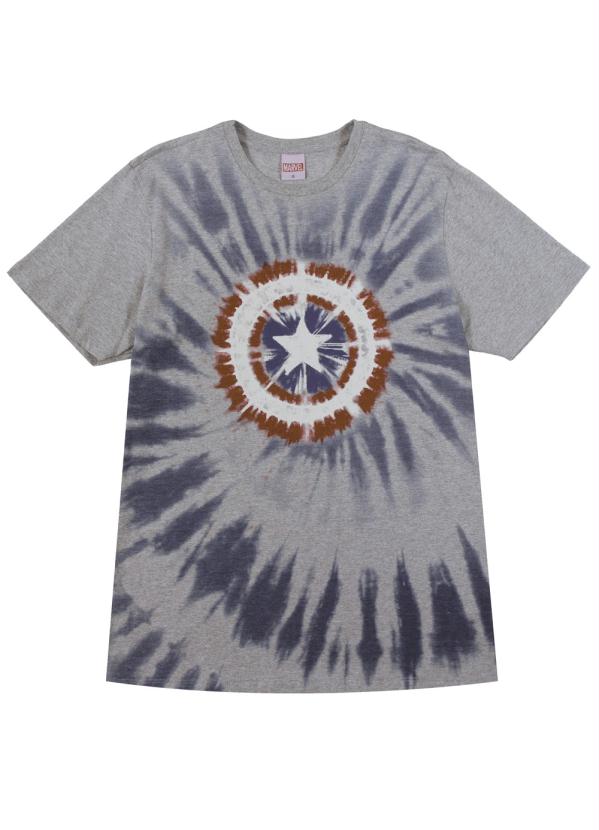 

Camiseta Manga Curta com Estampa Tie-Dye Cinza