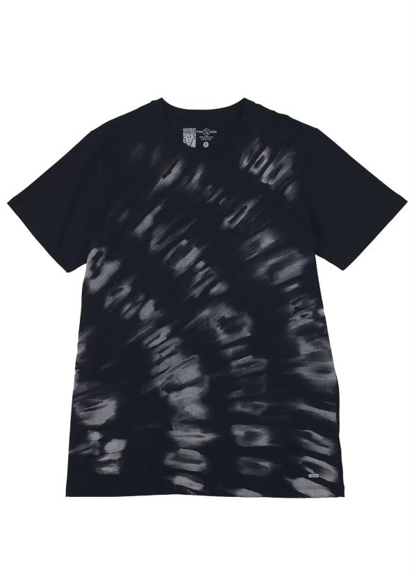 

Camiseta Manga Curta com Estampa Tie-Dye Preto