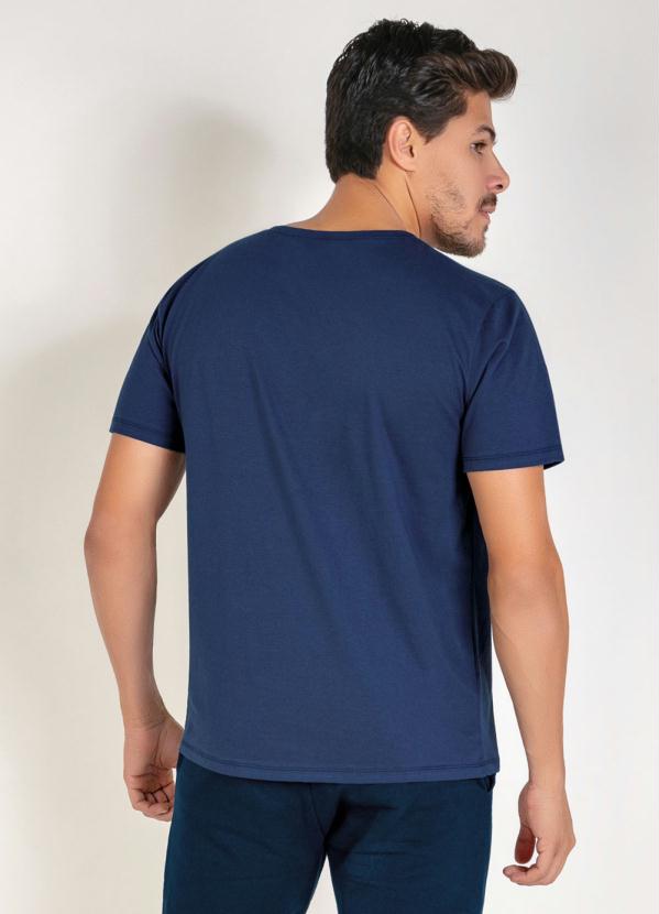 

Camiseta Marinho com Estampa na Frente, Azul