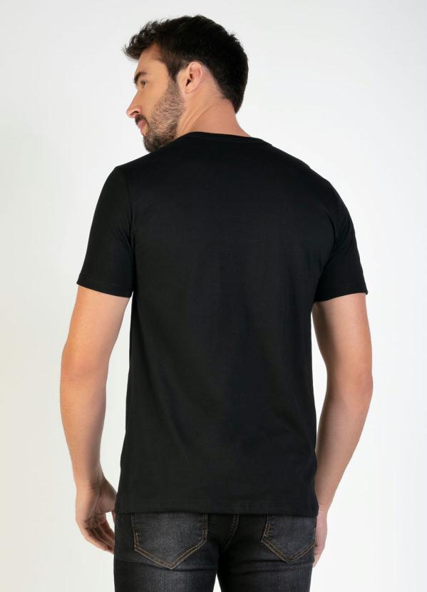 

Camiseta Masculina Preta com Decote V, Preto