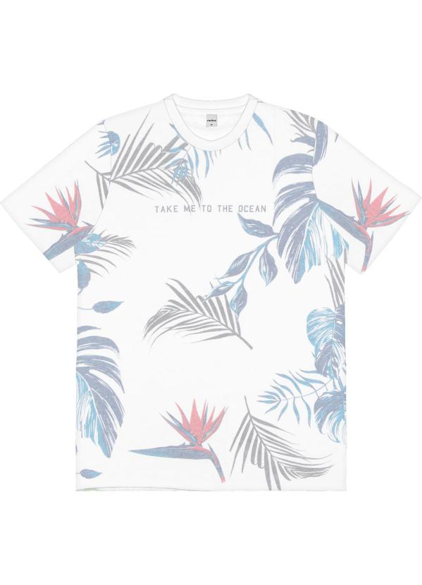 

Camiseta Meia Malha Estampada Branco