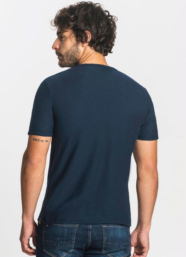 

Camiseta Meia Malha Flamê Masculina Azul