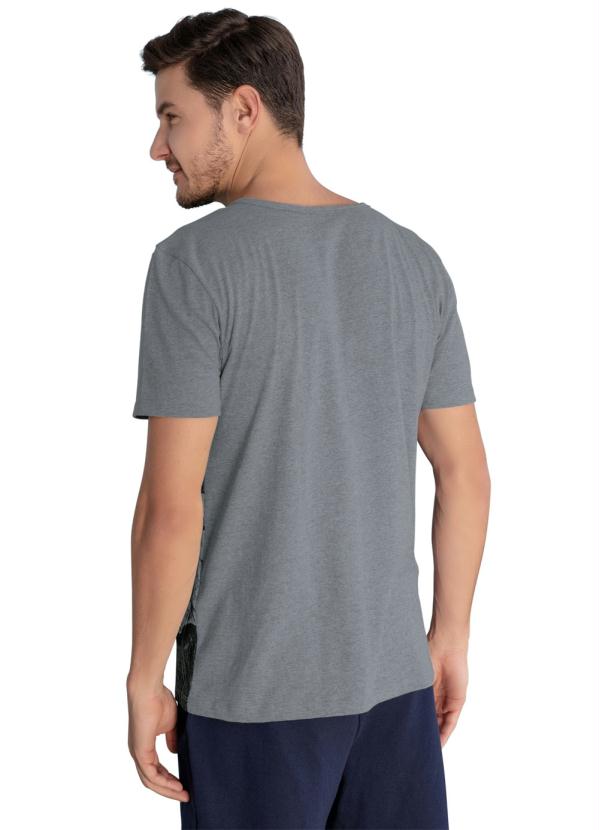 

Camiseta Mescla Estampa Bússola, Cinza