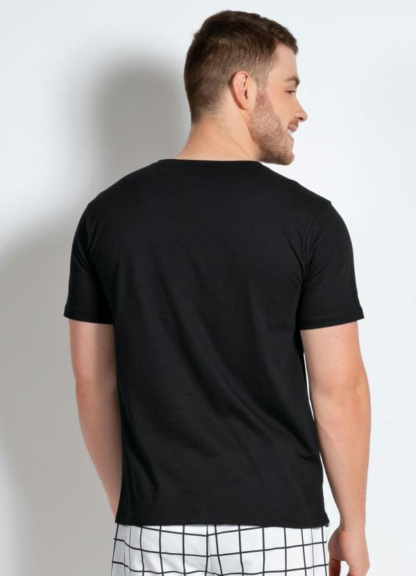 

Camiseta Preta Estampada, Preto