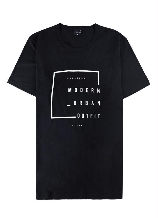 

Camiseta Preta Slim Modern Urban, Preto