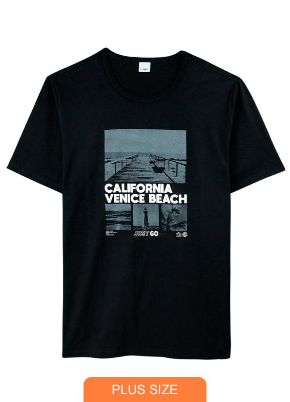 

Camiseta Preta Tradicional Venice Beach, Preto