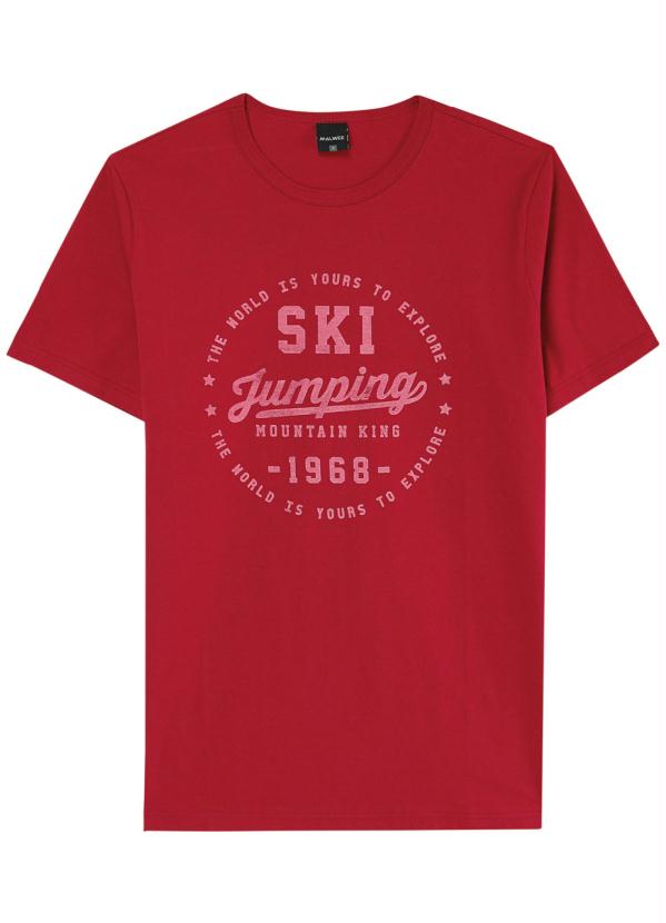 

Camiseta Vermelha Tradicional Ski Jumping, Vermelho