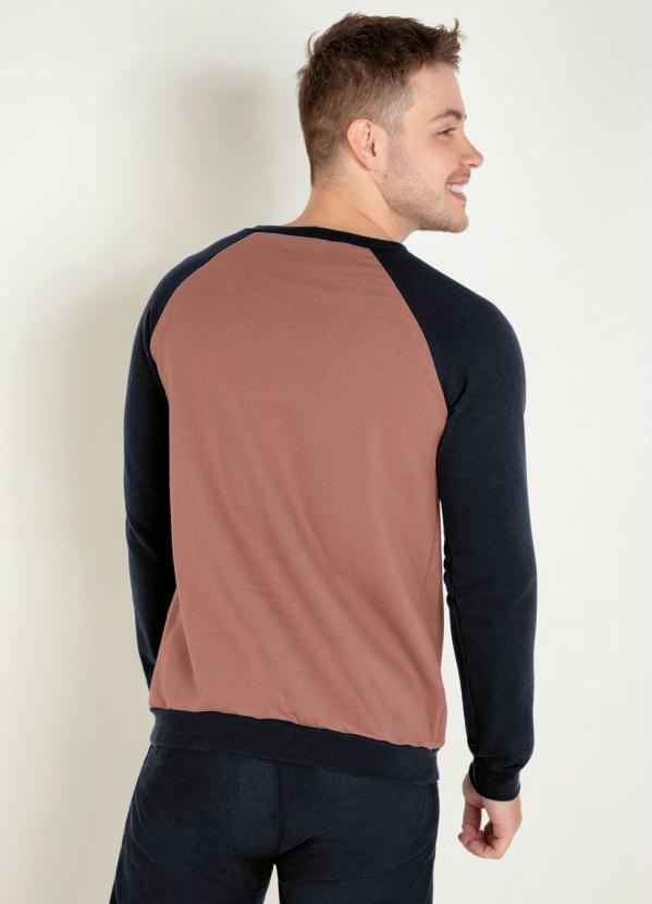 

Casaco Raglan com Estampa Preto e Rosê, Rosa