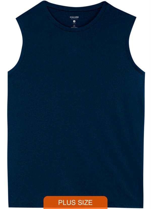 

Regata Azul Marinho Masculina em Malha Plus